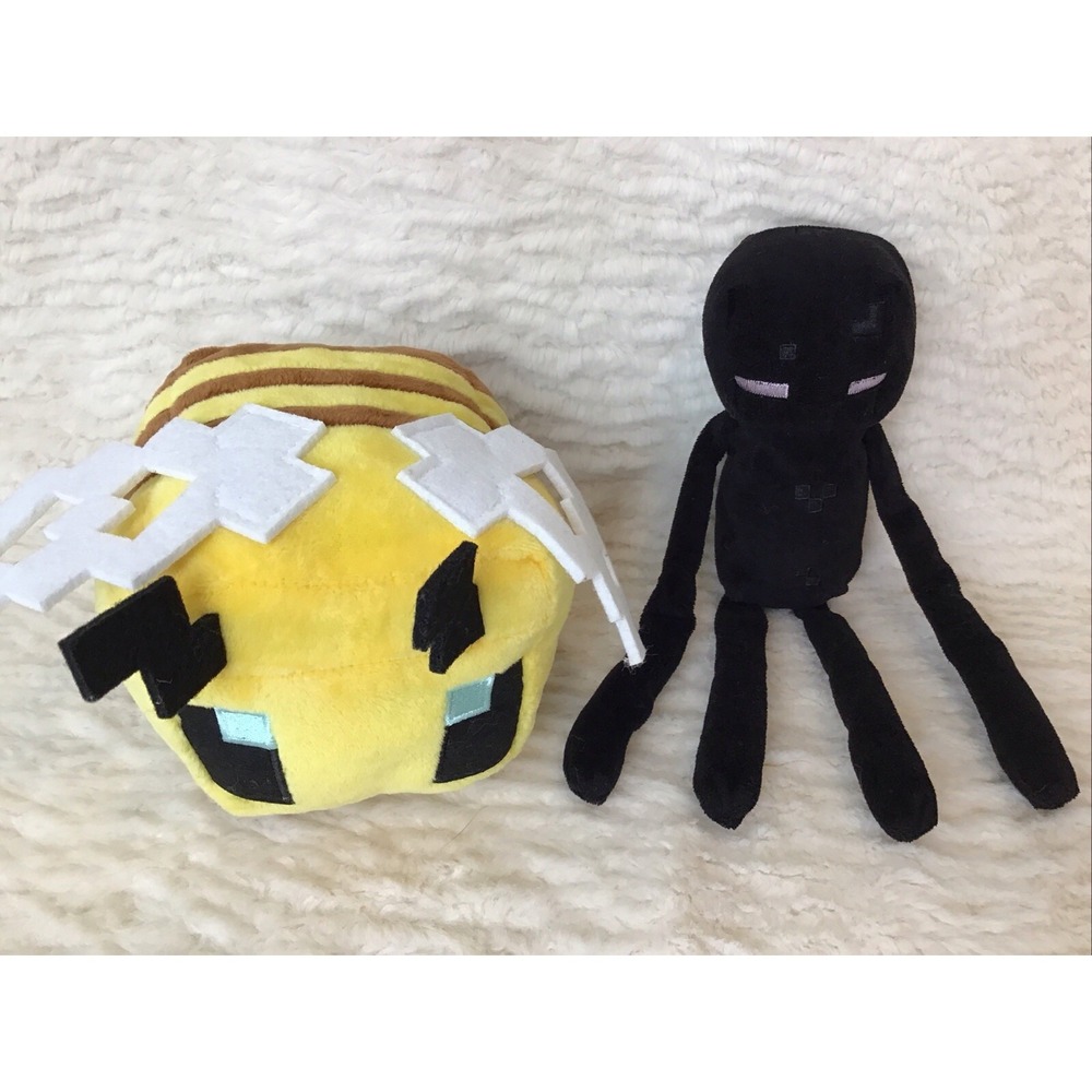 Minecraft Plush Enderman & Bumble Bee Stuffed Soft Toys Dolls No Tags Mojang